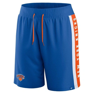 Shop Fanatics Branded Blue New York Knicks Referee Iconic Mesh Shorts