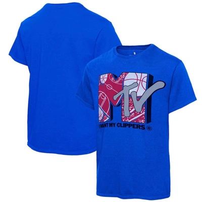 Shop Junk Food Royal La Clippers Nba X Mtv I Want My T-shirt In Blue
