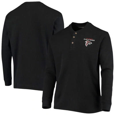 Shop Dunbrooke Black Atlanta Falcons Logo Maverick Thermal Henley Long Sleeve T-shirt