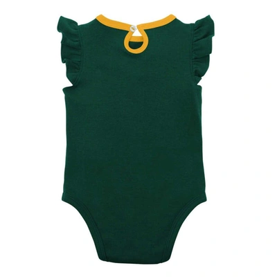 Shop Outerstuff Girls Newborn & Infant Green/heather Gray Oakland Athletics Little Fan Two-pack Bodysuit Set