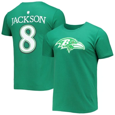 Shop Fanatics Branded Lamar Jackson Green Baltimore Ravens St. Patrick's Day Icon Player T-shirt