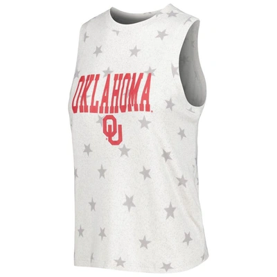Concepts Sport Cream Oklahoma Sooners Agenda Stars Tank Top And Shorts Sleep Set In Cream