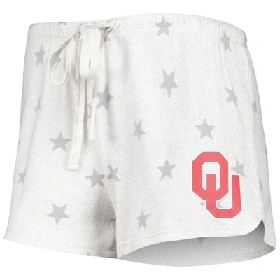 Concepts Sport Cream Oklahoma Sooners Agenda Stars Tank Top And Shorts Sleep Set In Cream