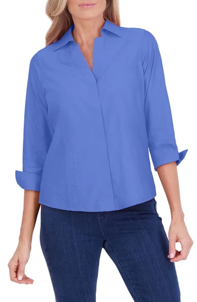 Shop Foxcroft Taylor Fitted Non-iron Shirt In Cornflower