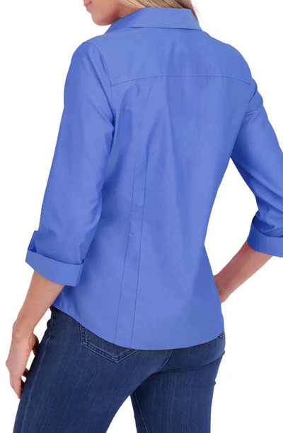 Shop Foxcroft Taylor Fitted Non-iron Shirt In Cornflower