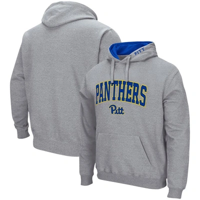 Shop Colosseum Heather Gray Pitt Panthers Arch & Logo 3.0 Pullover Hoodie