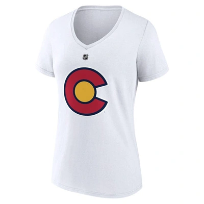 Fanatics Branded Nathan Mackinnon White Colorado Avalanche Special Edition 2.0 Name & Number V-neck In White