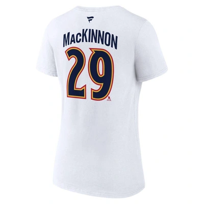 Fanatics Branded Nathan Mackinnon White Colorado Avalanche Special Edition 2.0 Name & Number V-neck In White