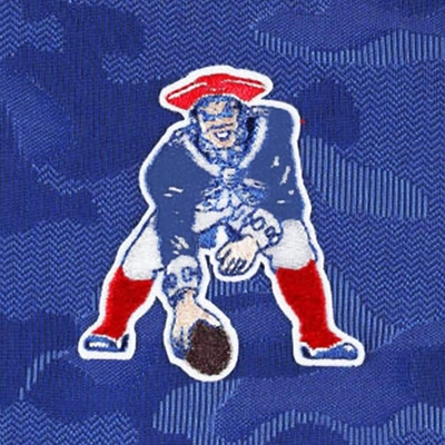 Shop Antigua Royal New England Patriots Brigade Throwback Quarter-zip Top