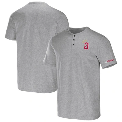 Shop Darius Rucker Collection By Fanatics Heather Gray Los Angeles Angels Henley T-shirt