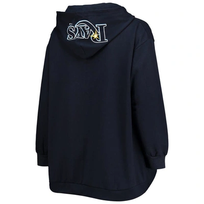 Shop Profile Navy Tampa Bay Rays Plus Size Lace-up V-neck Pullover Hoodie