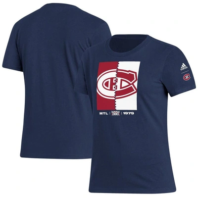 Shop Adidas Originals Adidas Navy Montreal Canadiens Reverse Retro 2.0 Playmaker T-shirt