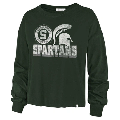 Shop 47 ' Green Michigan State Spartans Bottom Line Parkway Long Sleeve High Waist T-shirt