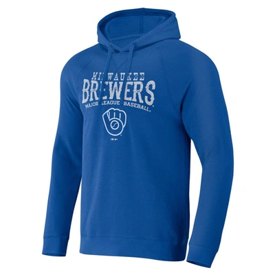 Shop Darius Rucker Collection By Fanatics Royal Milwaukee Brewers Waffle-knit Raglan Pullover Hoodie