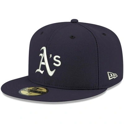 Shop New Era Navy Oakland Athletics White Logo 59fifty Fitted Hat