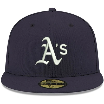 Shop New Era Navy Oakland Athletics White Logo 59fifty Fitted Hat