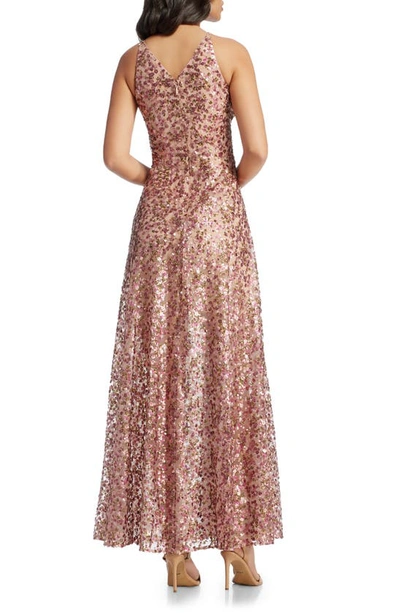 Shop Dress The Population Ariyah Sequin Embroidered Ballgown In Blush Multi