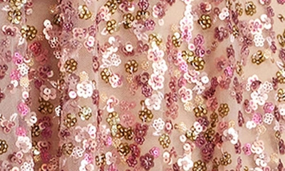 Dress The Population Ariyah Sequin Embroidered Ballgown In Blush Multi