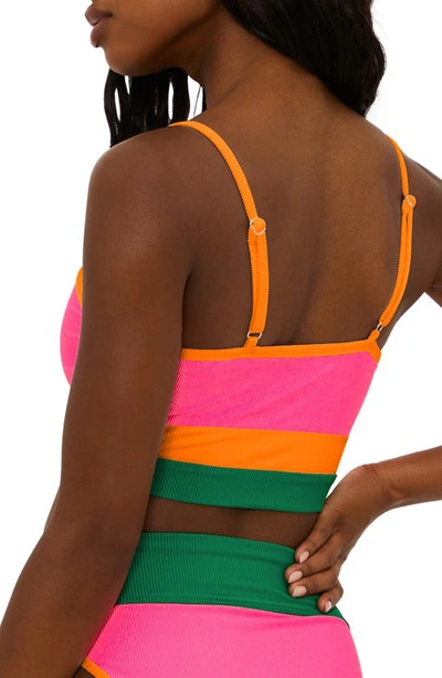 Beach Riot Eva Colorblock Bikini Top In Strawberry Color Block