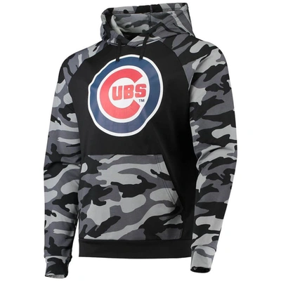 Shop Foco Black Chicago Cubs Camo Raglan Pullover Hoodie