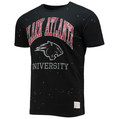 Shop Retro Brand Original  Black Clark Atlanta University Panthers Bleach Splatter T-shirt