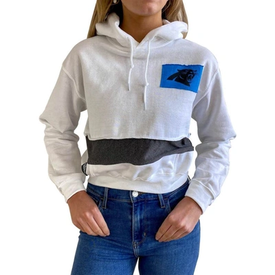 Shop Refried Apparel White Carolina Panthers Sustainable Crop Dolman Pullover Hoodie