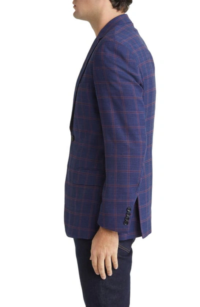 Shop Daniel Hechter Windowpane Check Wool Blazer In Blue