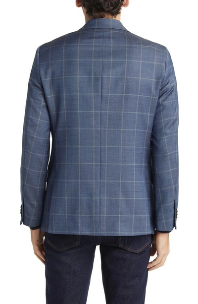 Shop Daniel Hechter Windowpane Check Wool Blazer In Blue