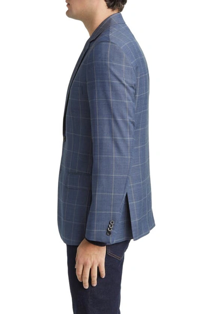Daniel Hechter Windowpane Check Wool Blazer In Blue