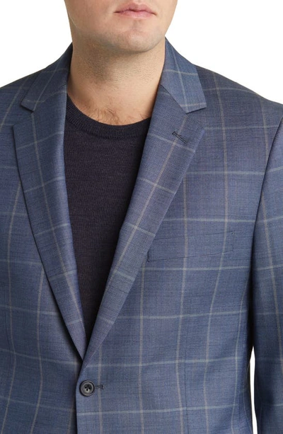 Shop Daniel Hechter Windowpane Check Wool Blazer In Blue