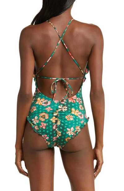 Ulla Johnson Giordana Maillot One-piece Swimsuit In Veridian