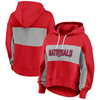 Shop Fanatics Branded Red Washington Nationals Filled Stat Sheet Pullover Hoodie