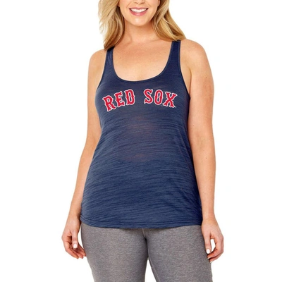 Shop Soft As A Grape Navy Boston Red Sox Plus Size Swing For The Fences Racerback Tank Top