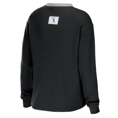 Shop Wear By Erin Andrews Black Chicago White Sox Waffle Henley Long Sleeve T-shirt