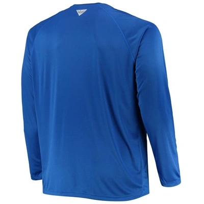 Shop Columbia Royal Kentucky Wildcats Big & Tall Terminal Tackle Omni-shade Long Sleeve Raglan T-shirt