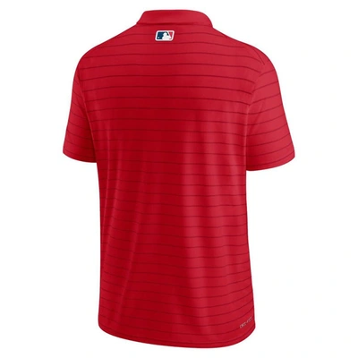 Shop Nike Red Los Angeles Angels Authentic Collection Striped Performance Pique Polo