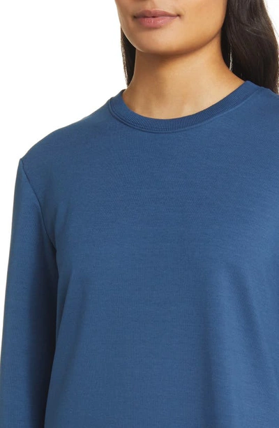 Shop Caslon Long Sleeve Drop Waist Sweatshirt Dress In Blue Ensign
