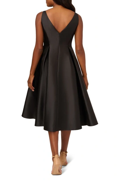 Shop Adrianna Papell Sleeveless Mikado Fit & Flare Midi Dress In Black