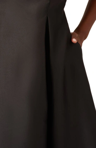 Shop Adrianna Papell Sleeveless Mikado Fit & Flare Midi Dress In Black