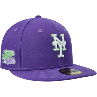 Shop New Era Purple New York Mets Lime Side Patch 59fifty Fitted Hat