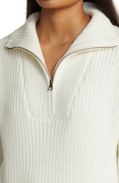 Shop Lucky Brand Rib Half Zip Sweater In Whisper White