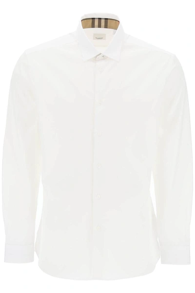 Shop Burberry Sherfield Shirt In Stretch Cotton In White