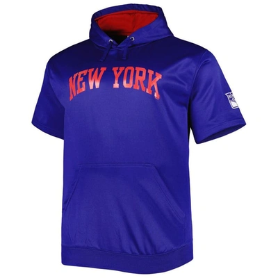 Shop Profile Royal New York Rangers Big & Tall Logo Short Sleeve Hoodie