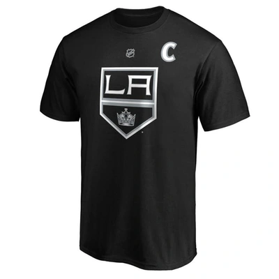 Fanatics Men's Anze Kopitar Black Los Angeles Kings Team Authentic Stack Name And Number T-shirt In Black