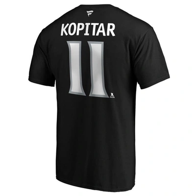 Fanatics Men's Anze Kopitar Black Los Angeles Kings Team Authentic Stack Name And Number T-shirt In Black