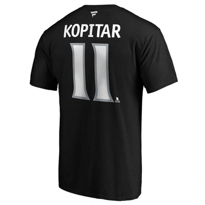 Fanatics Men's Anze Kopitar Black Los Angeles Kings Team Authentic Stack Name And Number T-shirt In Black
