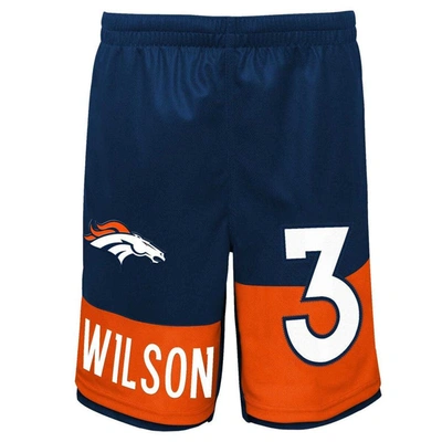 Shop Outerstuff Youth Russell Wilson Navy Denver Broncos Player Name & Number Shorts