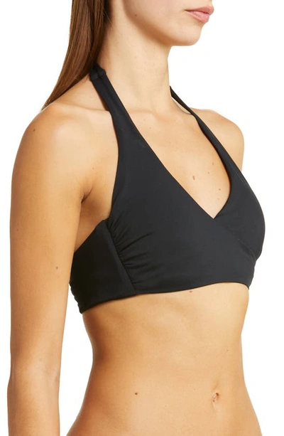 Shop Seafolly Collective Dd-cup Wrap Front Bikini Top In Black