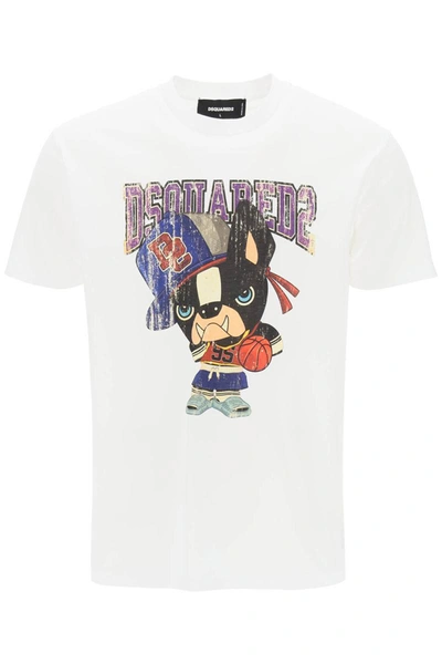 Shop Dsquared2 Cool Fit T-shirt With Graphic Print In White