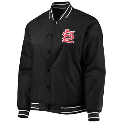 Shop Jh Design Black St. Louis Cardinals Plus Size Poly Twill Full-snap Jacket